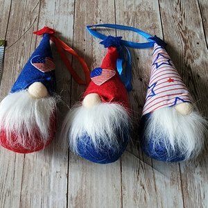 Patriotic 4th of July Gnome Plush Ornaments